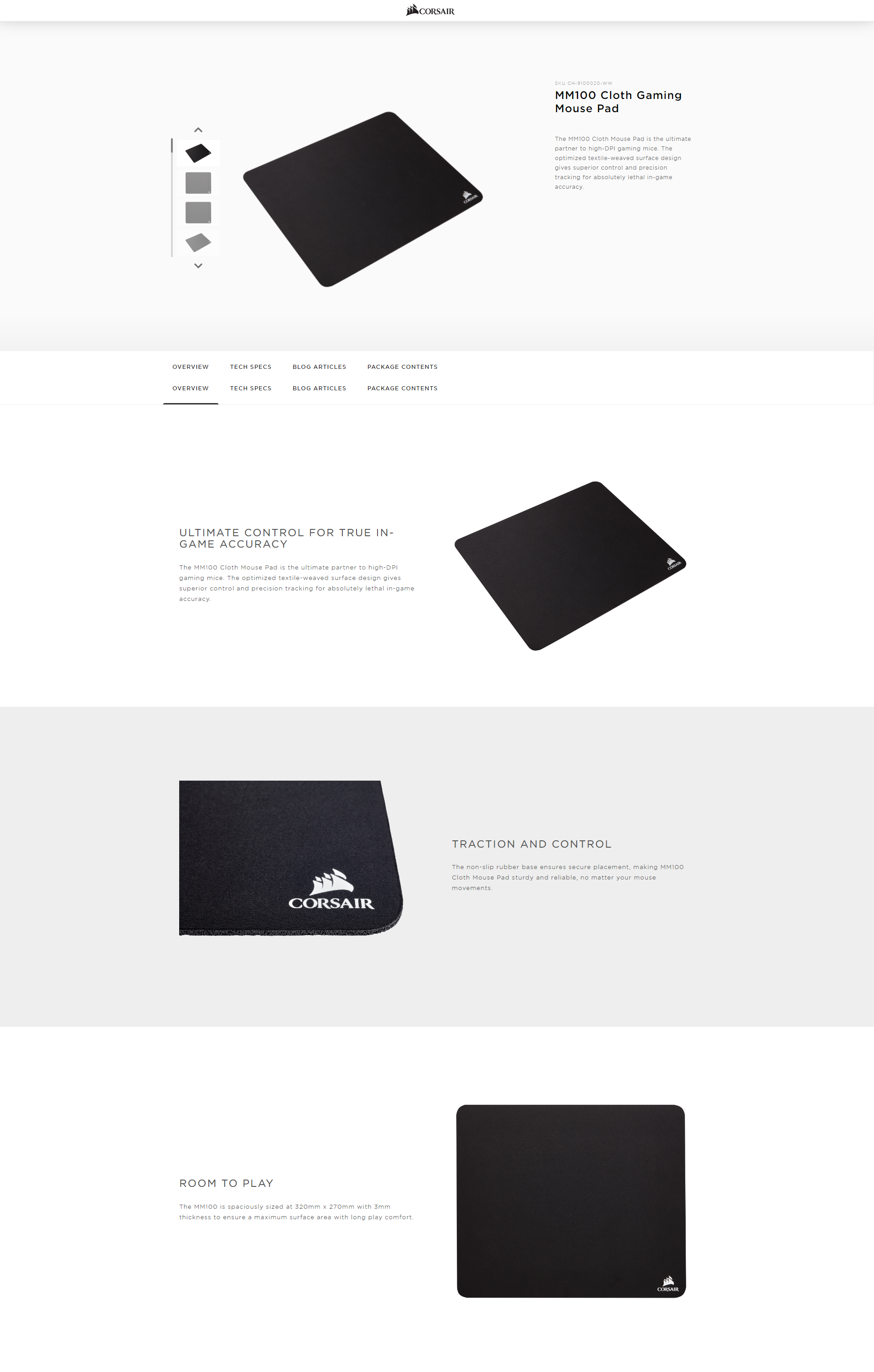 CORSAIR MM100 Cloth Gaming Mouse Pad